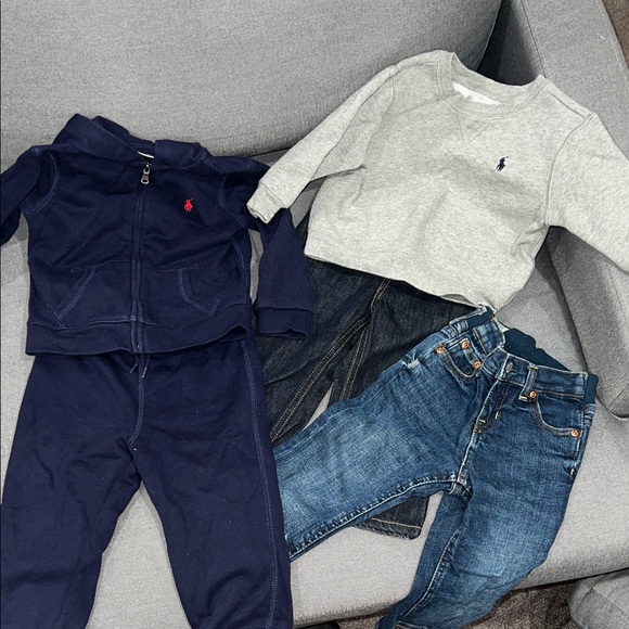 Ralph Lauren Navy and Gray Baby Outfit Set - Picture 1 of 2